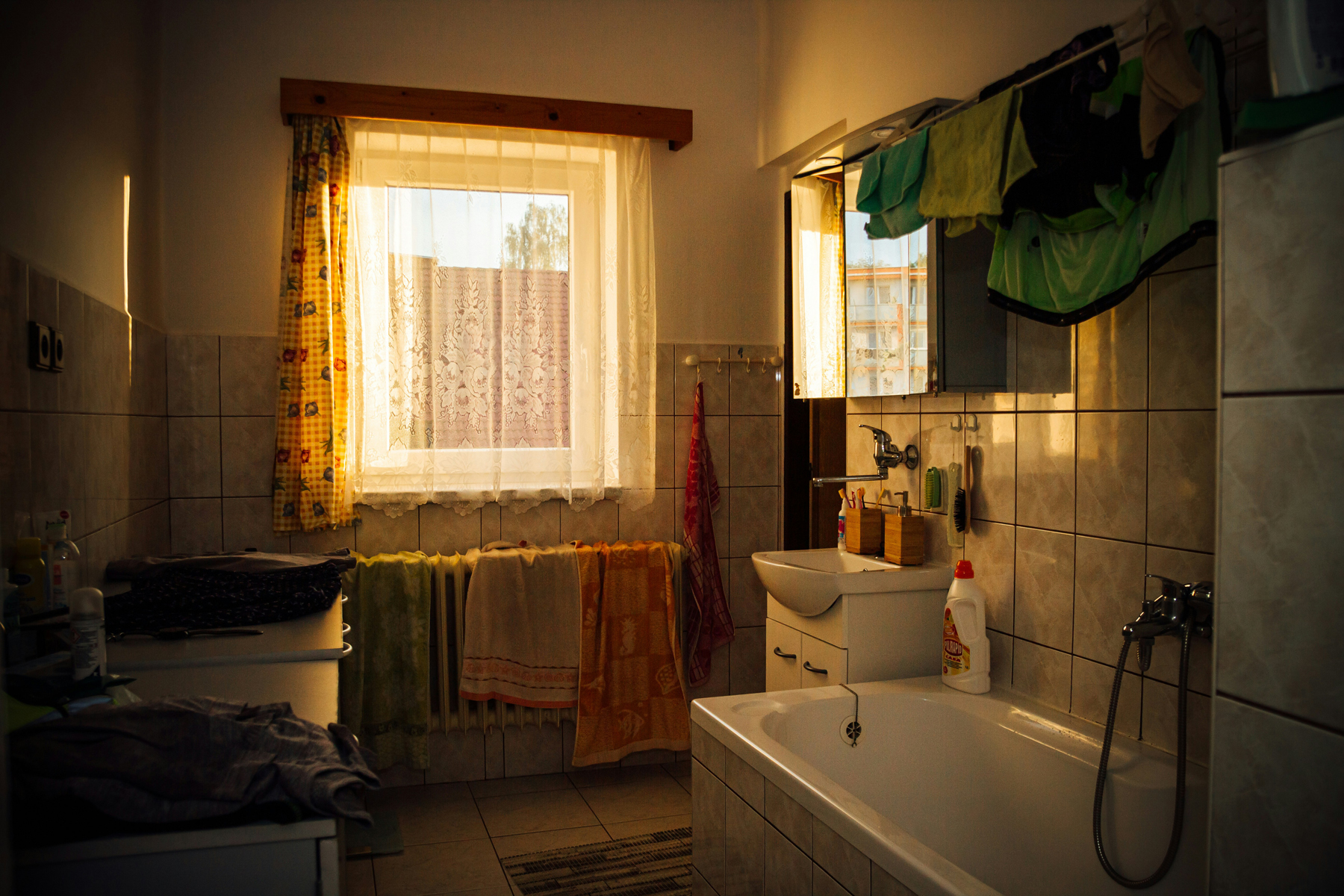 Handwäsche in Badewanne
